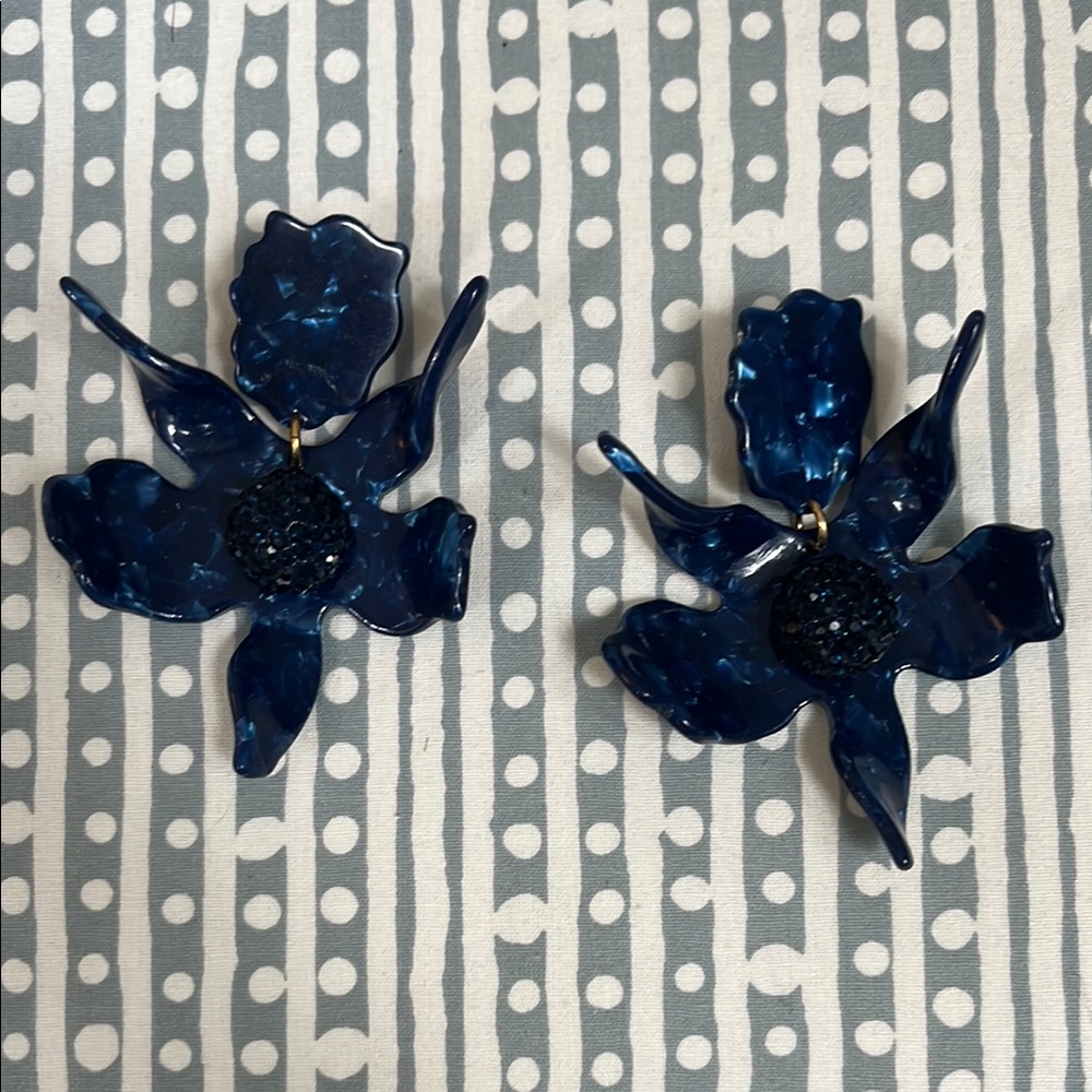 Lele Sadoughi Blue Floral Earrings